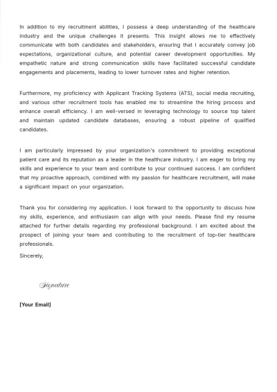Free Healthcare Recruiter Cover Letter to Edit Online