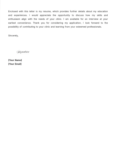 Free Dental Assistant Trainee Cover Letter to Edit Online