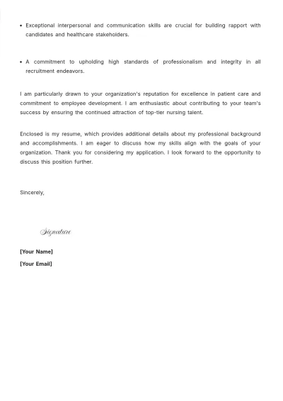 Free Nurse Recruitment Coordinator Cover Letter to Edit Online