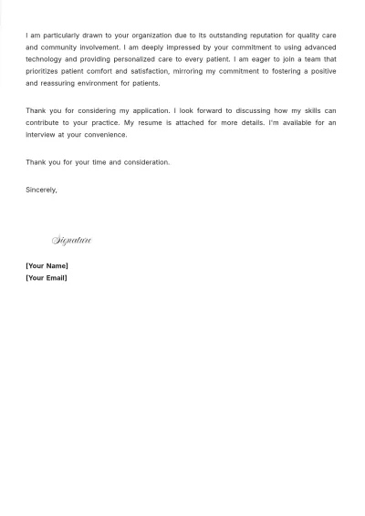 Free Dental Assistant Externship Cover Letter to Edit Online