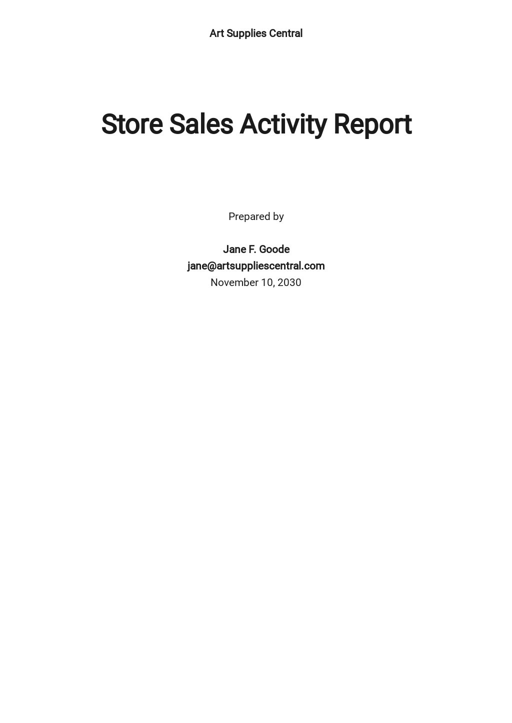 Daily Sales Activity Report Template in Google Docs, Google Sheets, Word