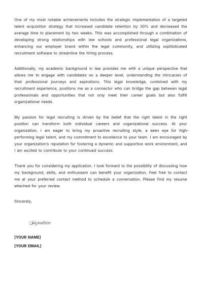 Free Legal Recruiter Cover Letter to Edit Online