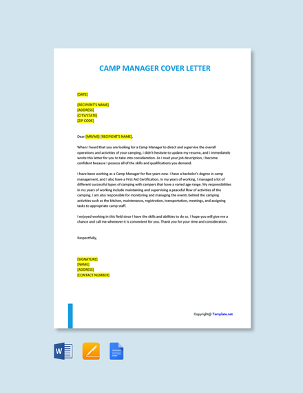 campground host cover letter examples