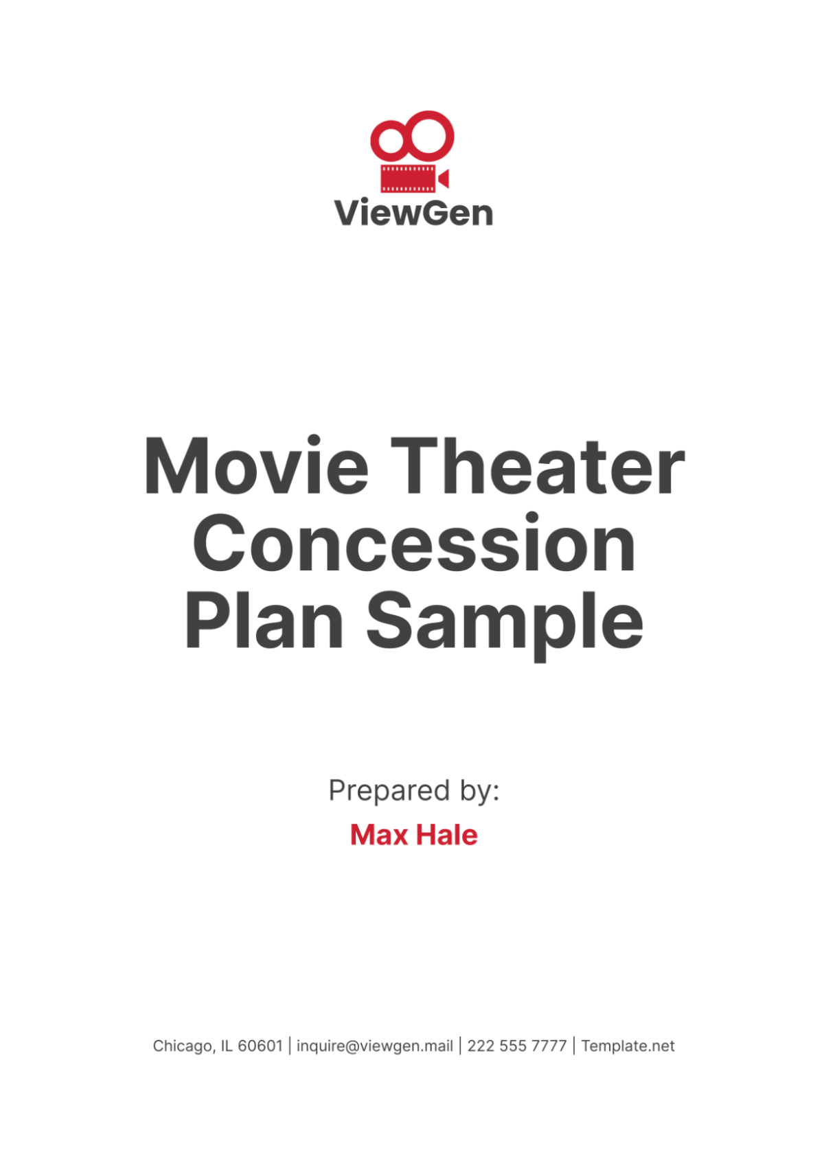 Movie Theater Concession Plan Sample Template - Edit Online & Download