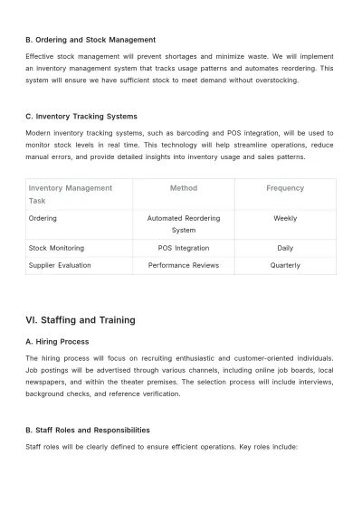 Free Movie Theater Concession Plan Sample Template to Edit Online