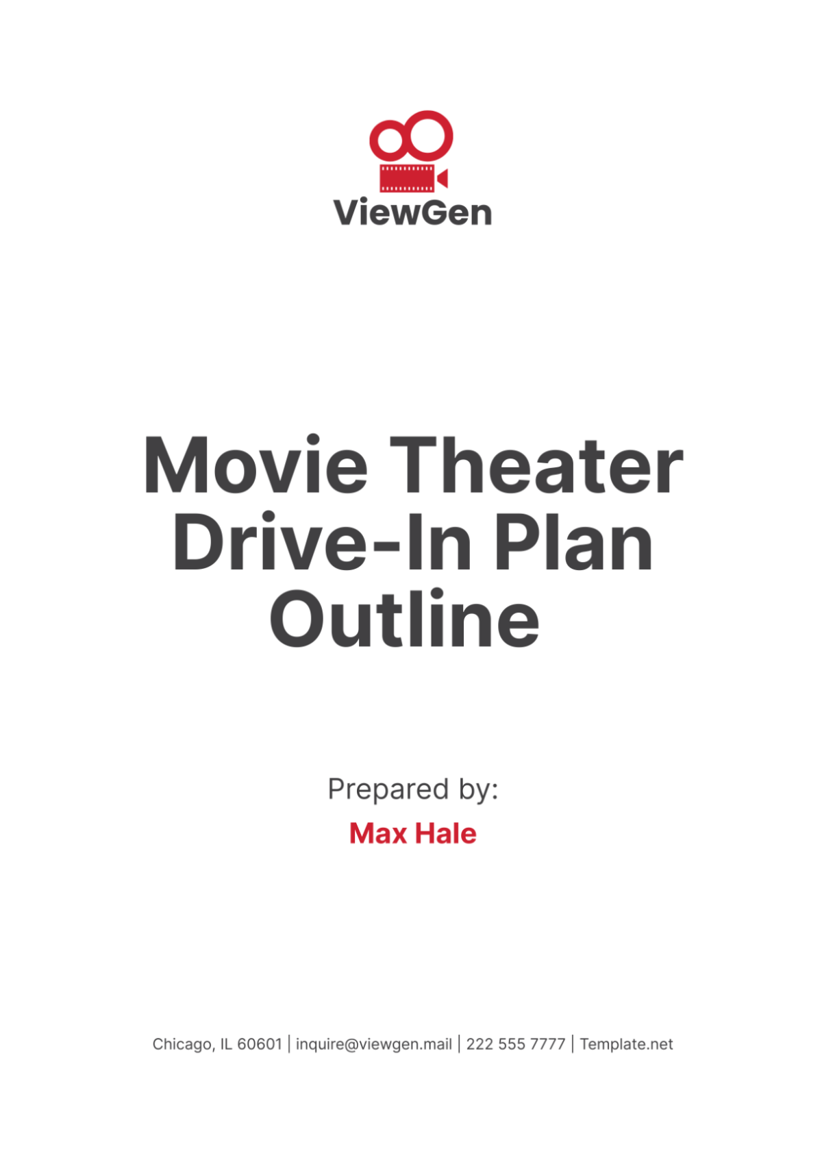 Movie Theater Drive-In Plan Outline Template - Edit Online & Download