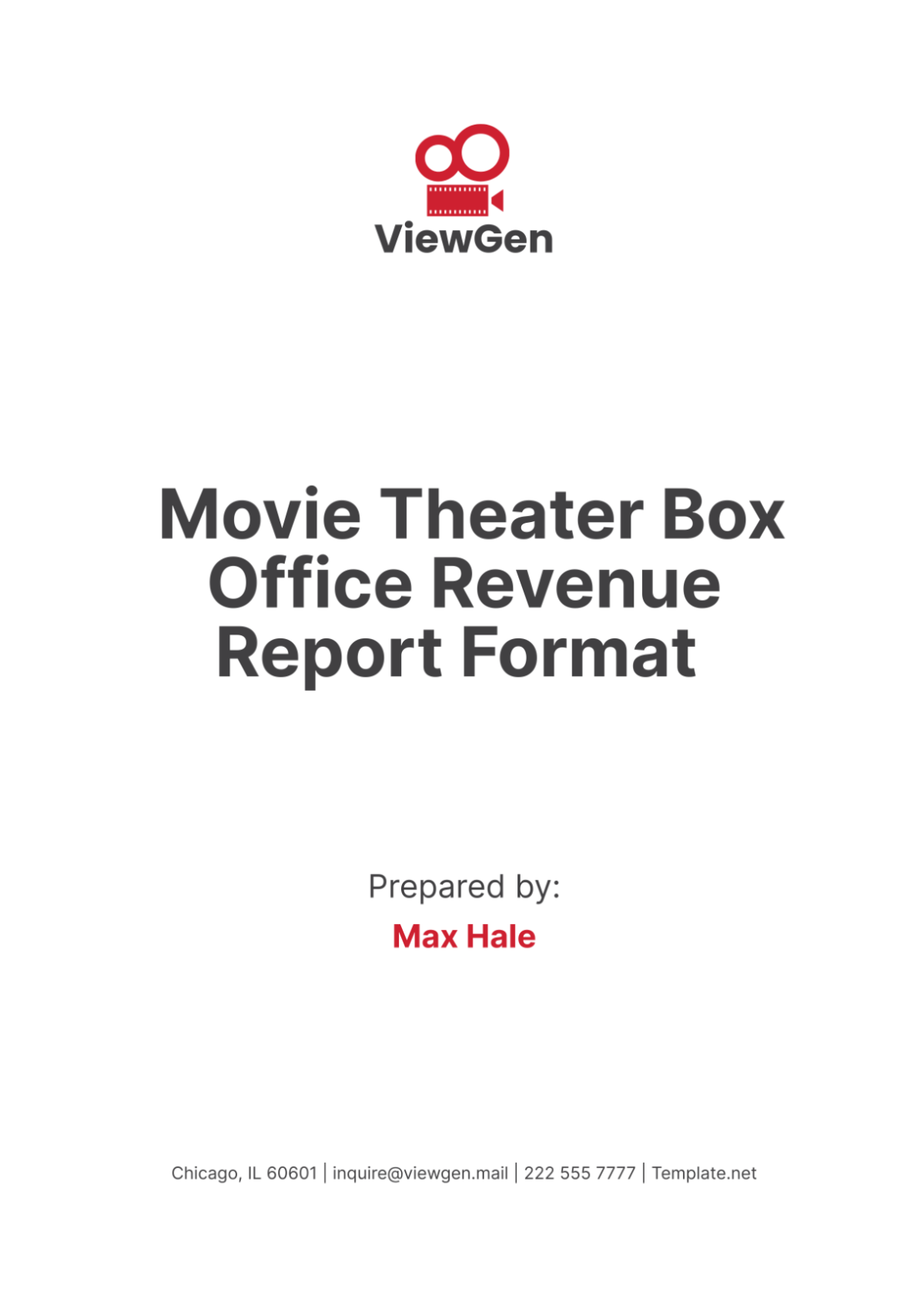 Movie Theater Box Office Revenue Report Format Template - Edit Online & Download