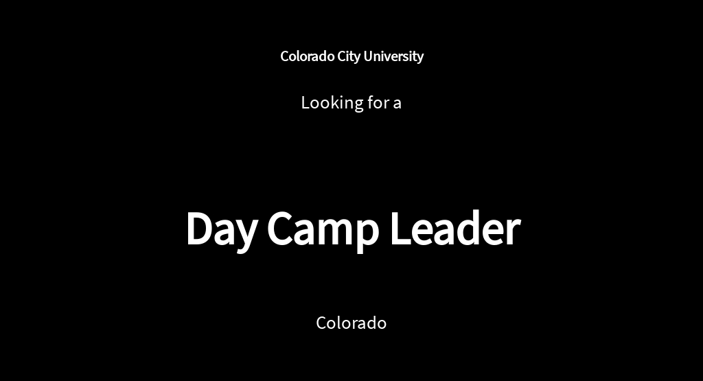 Day Camp Director Job Ad Description Template Free PDF Google Docs 