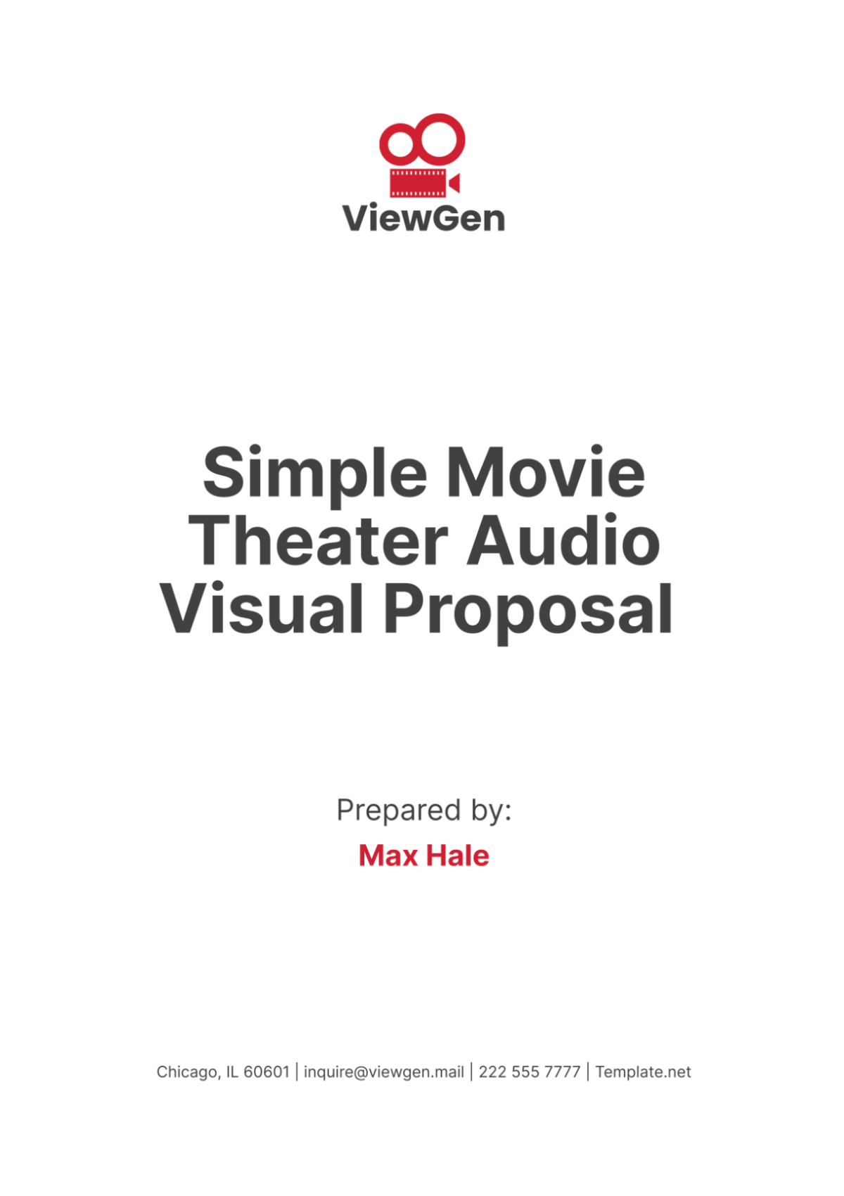 Simple Movie Theater Audio Visual Proposal Template - Edit Online & Download