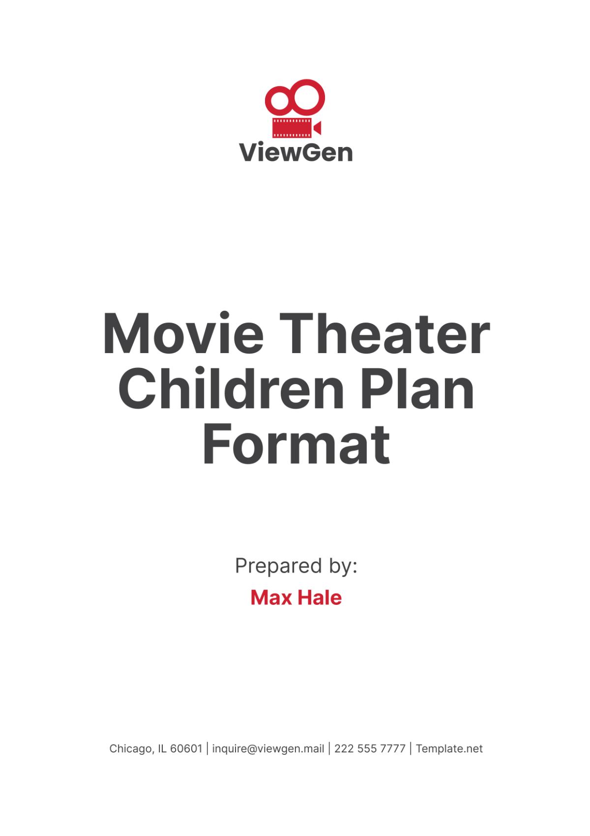 Movie Theater Children Plan Format Template - Edit Online & Download