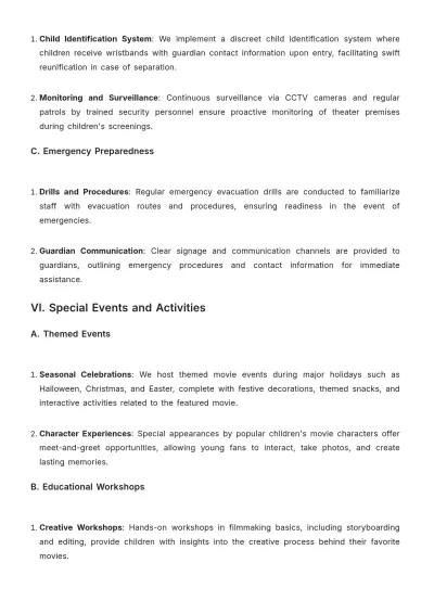 Free Movie Theater Children Plan Format Template to Edit Online