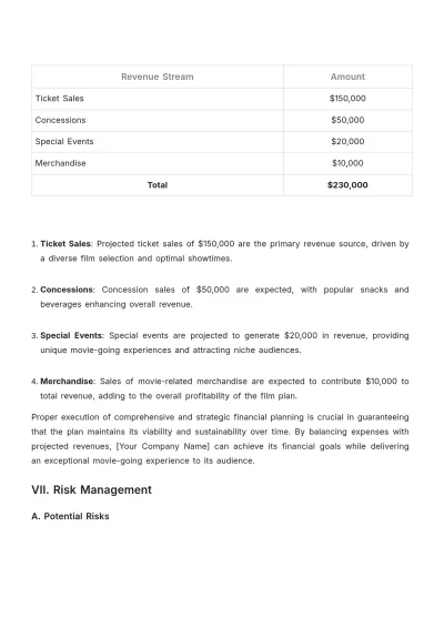 Free Aesthetic Movie Theater Film Plan Template to Edit Online
