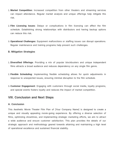 Free Aesthetic Movie Theater Film Plan Template to Edit Online