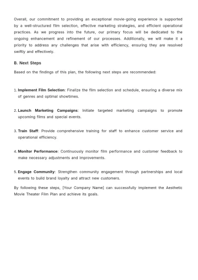 Free Aesthetic Movie Theater Film Plan Template to Edit Online