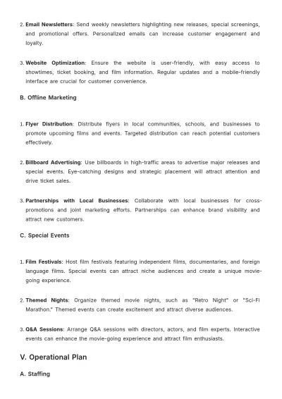 Free Aesthetic Movie Theater Film Plan Template to Edit Online
