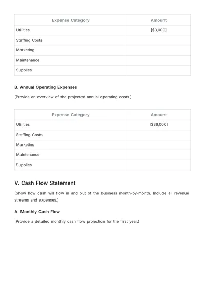 Free Blank Movie Theater Financial Plan Template to Edit Online