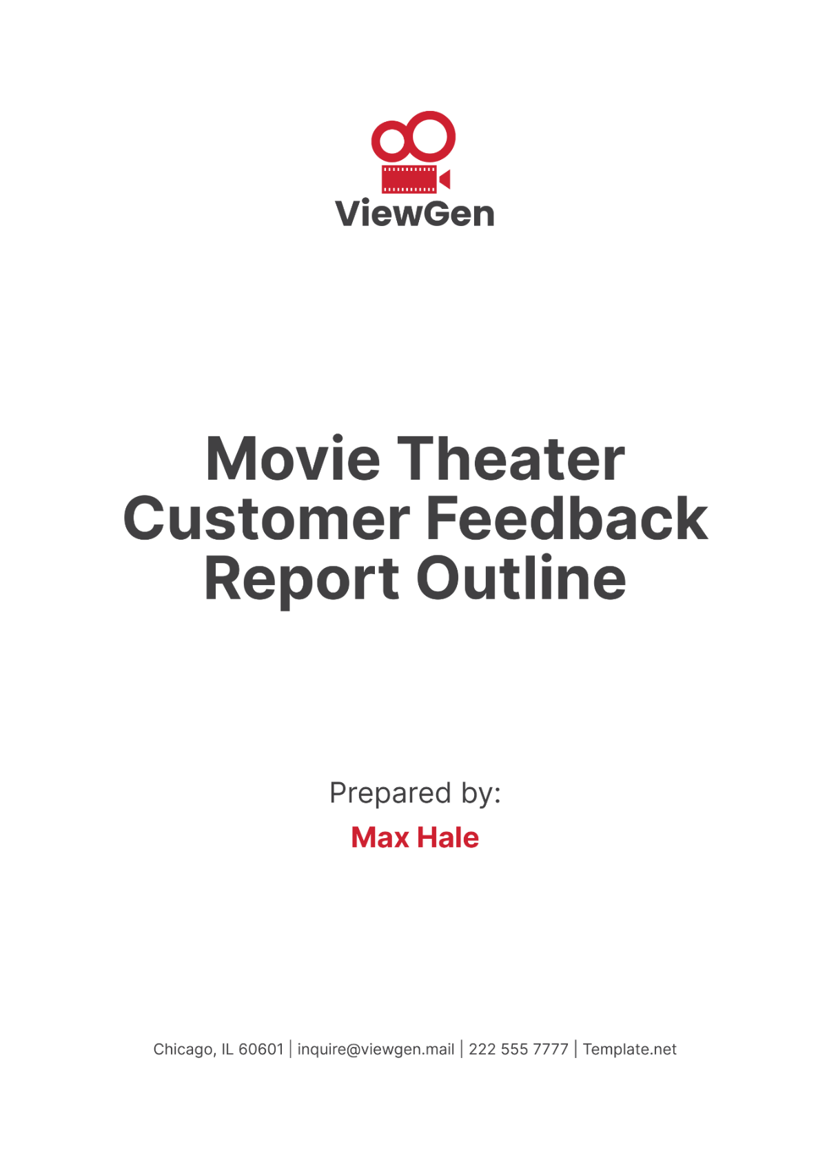 Movie Theater Customer Feedback Report Outline Template - Edit Online & Download