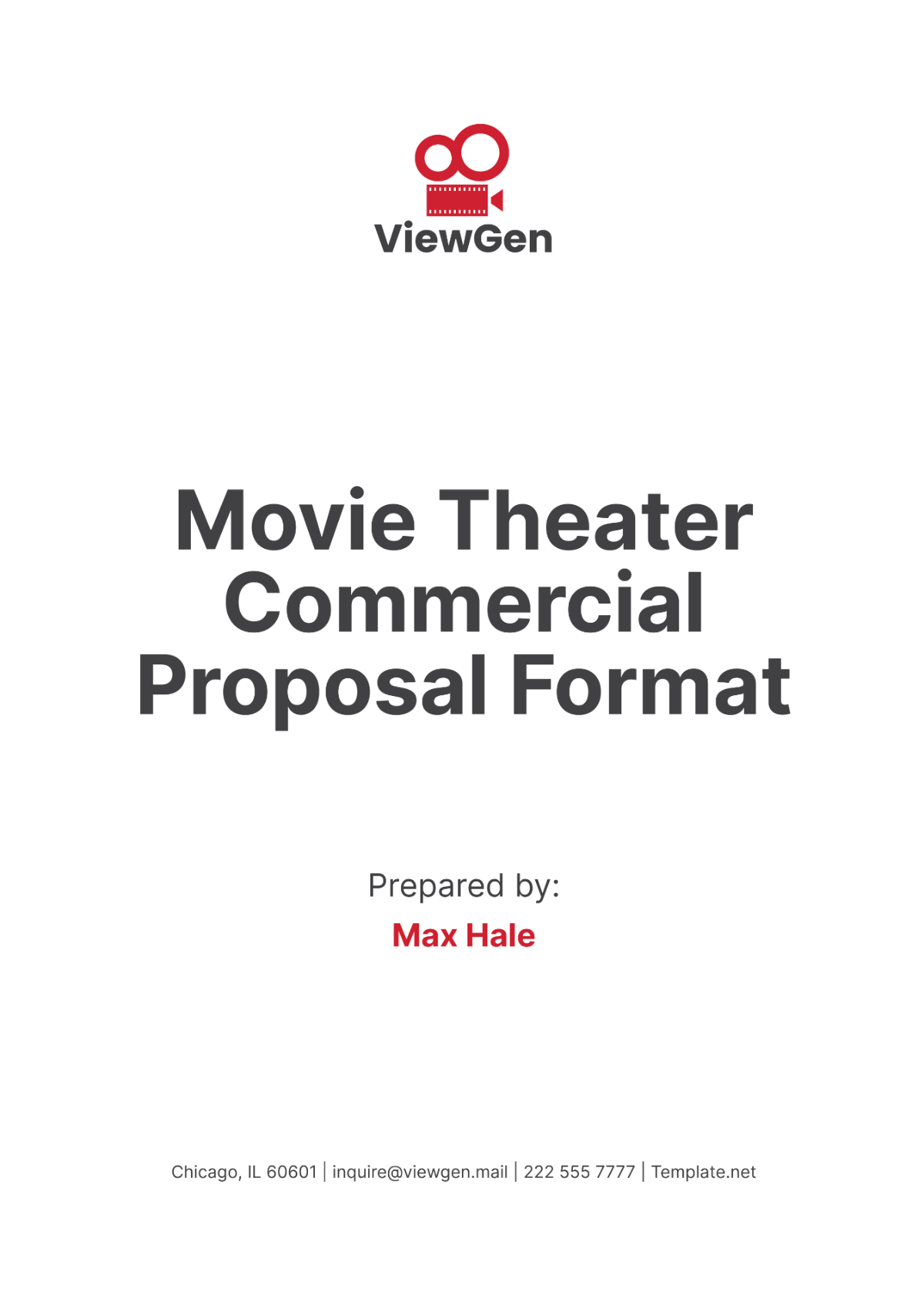 Movie Theater Commercial Proposal Format Template - Edit Online & Download