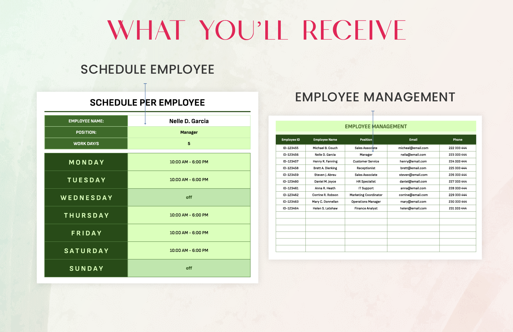 Administration Staff Roster and Shift Schedule Template