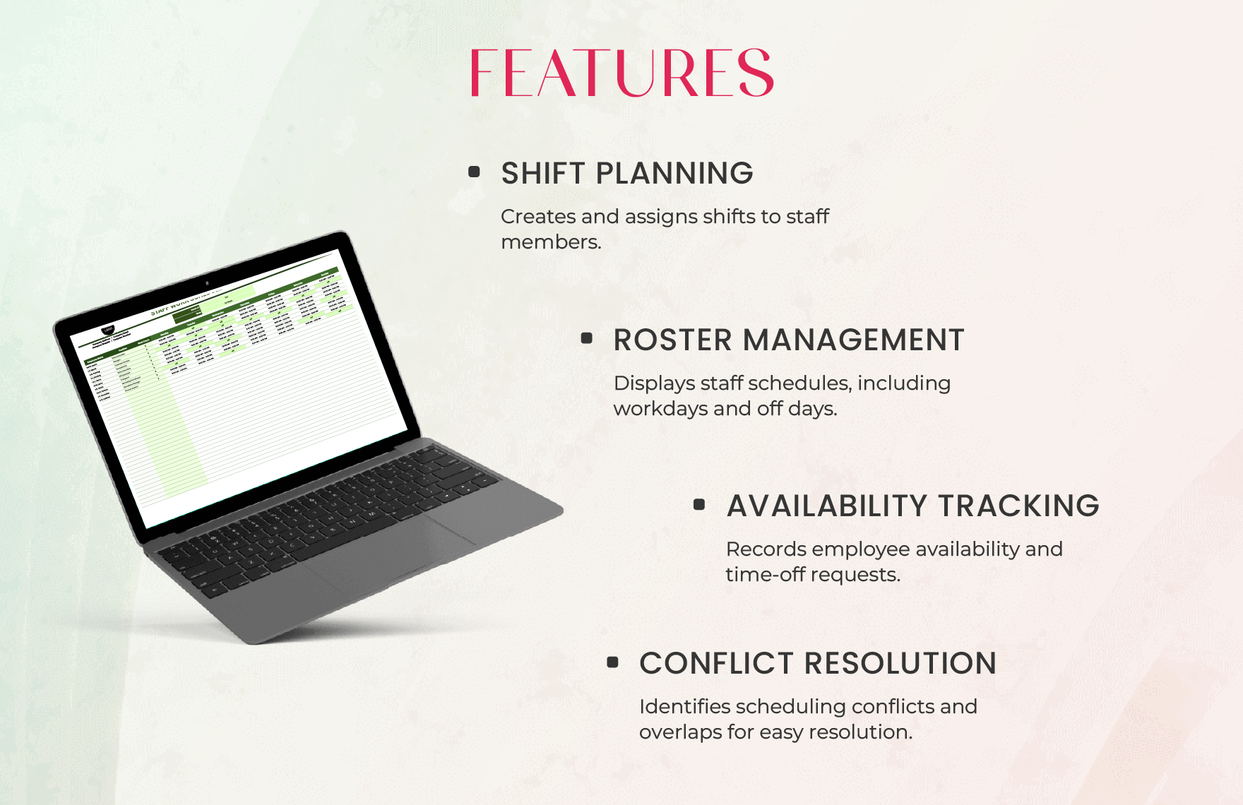 Administration Staff Roster and Shift Schedule Template