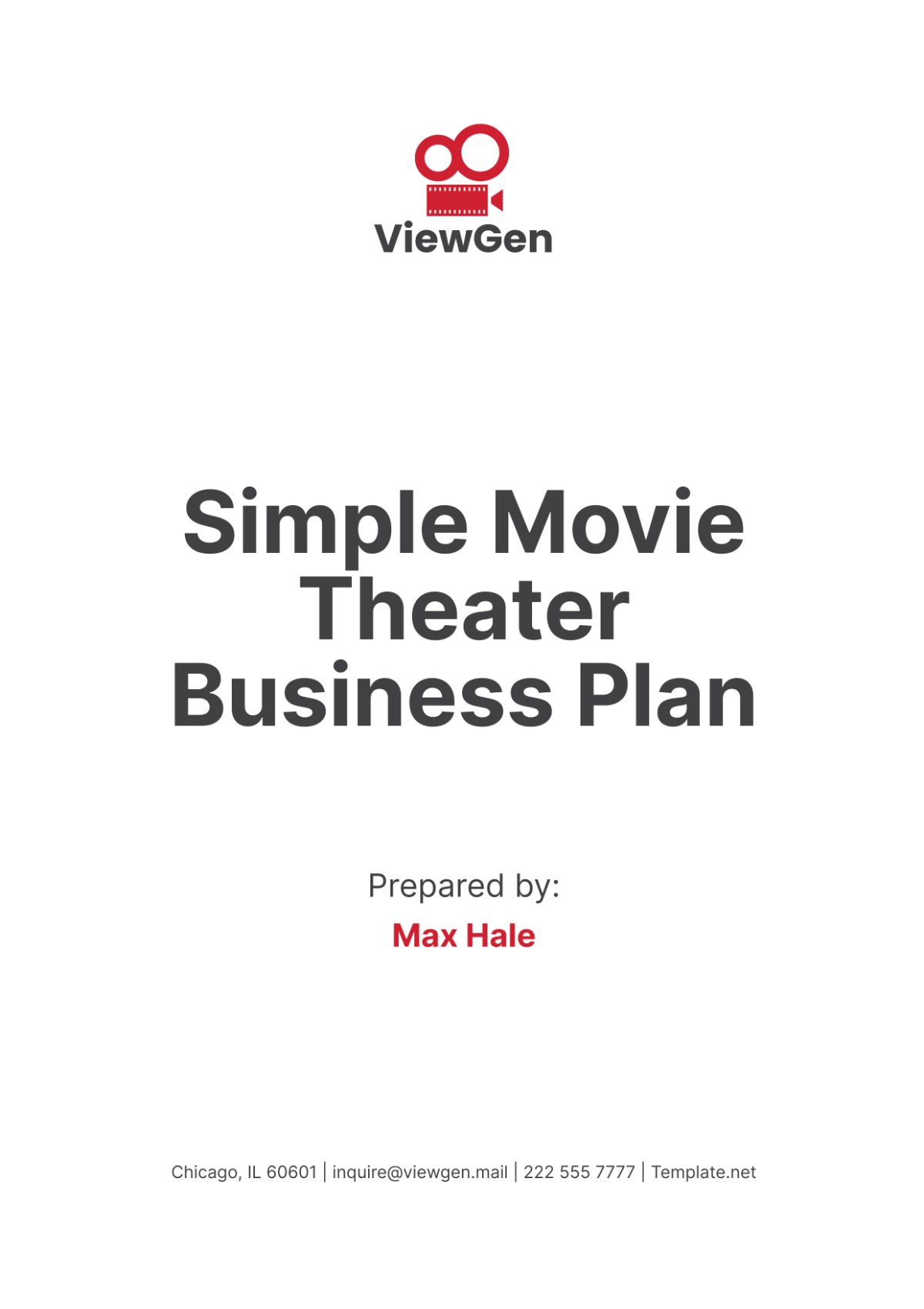 Simple Movie Theater Business Plan Template - Edit Online & Download