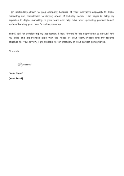 Free Digital Marketing Contract Position Cover Letter to Edit Online
