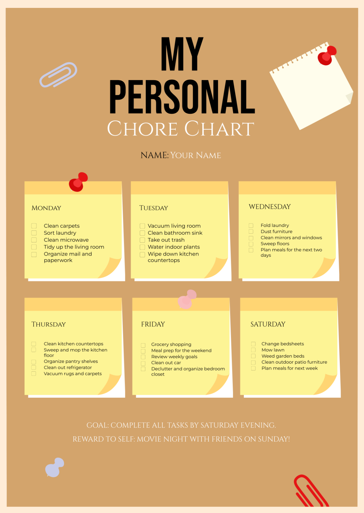 My Personal Chore Chart