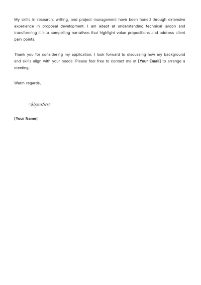 Free Proposal Writer Cover Letter to Edit Online