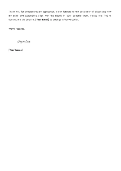 Free Contributing Writer Cover Letter to Edit Online