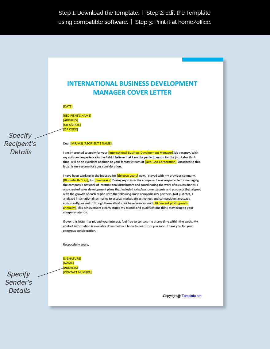 business development manager cover letter entry level