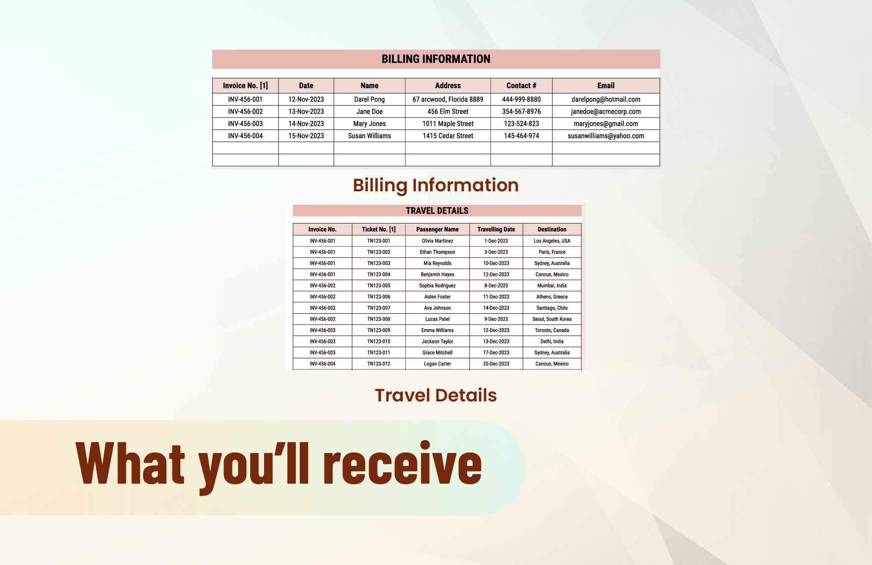 Business Travel Invoice Template