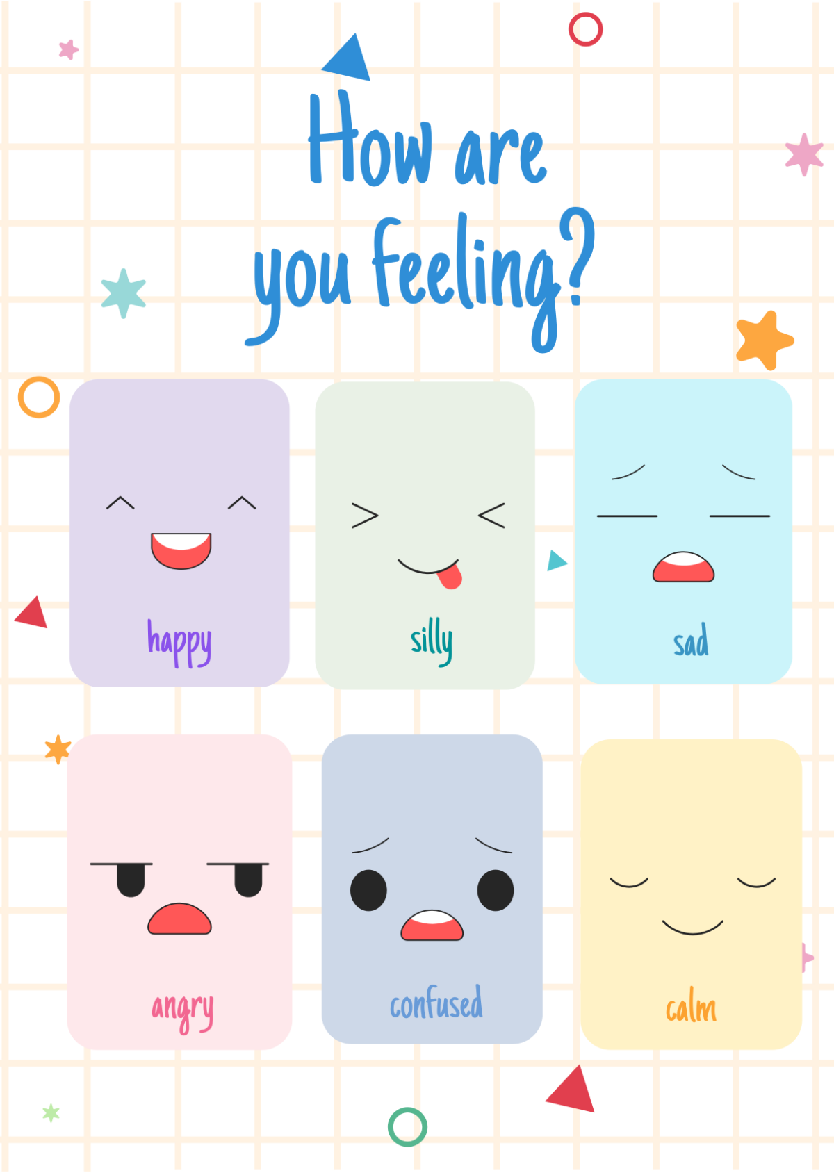 Preschool Feelings Chart
