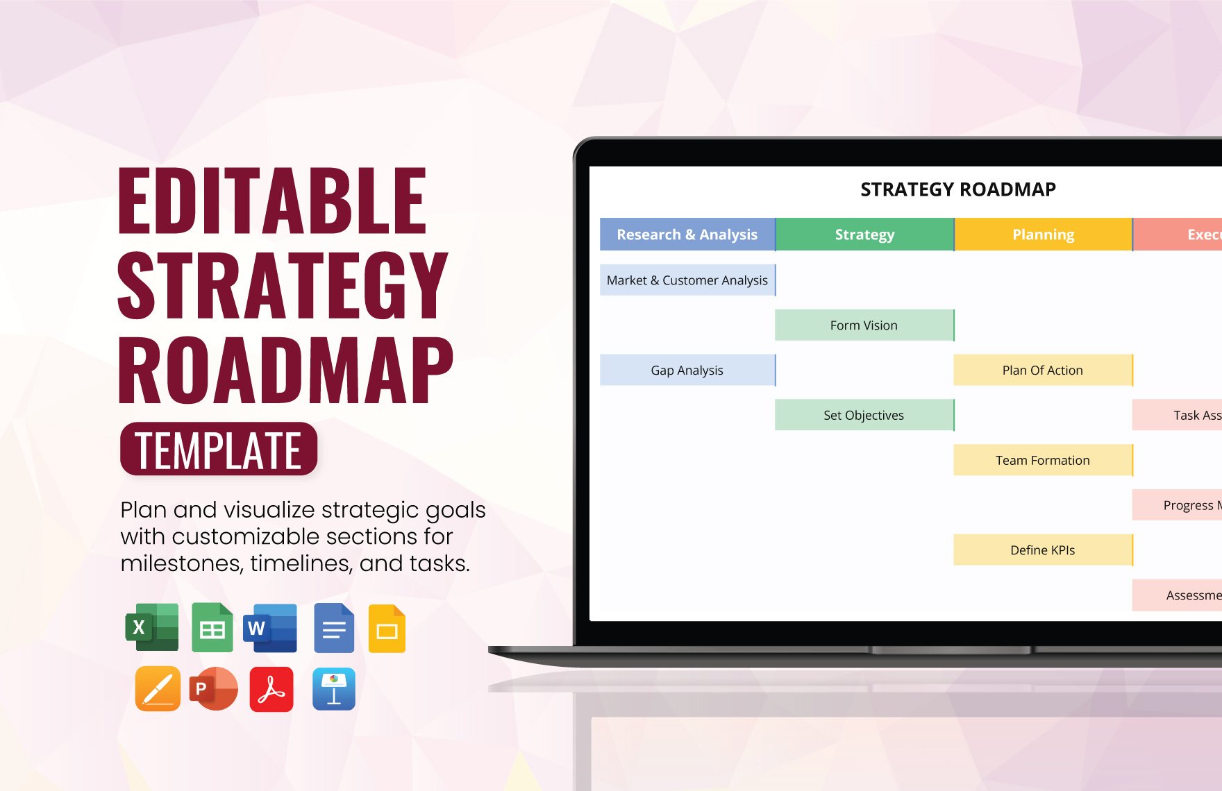 Free Editable Strategy Roadmap Template in Word, Google Docs, Excel, PDF, Google Sheets, Apple Pages, PowerPoint, Google Slides, Apple Keynote
