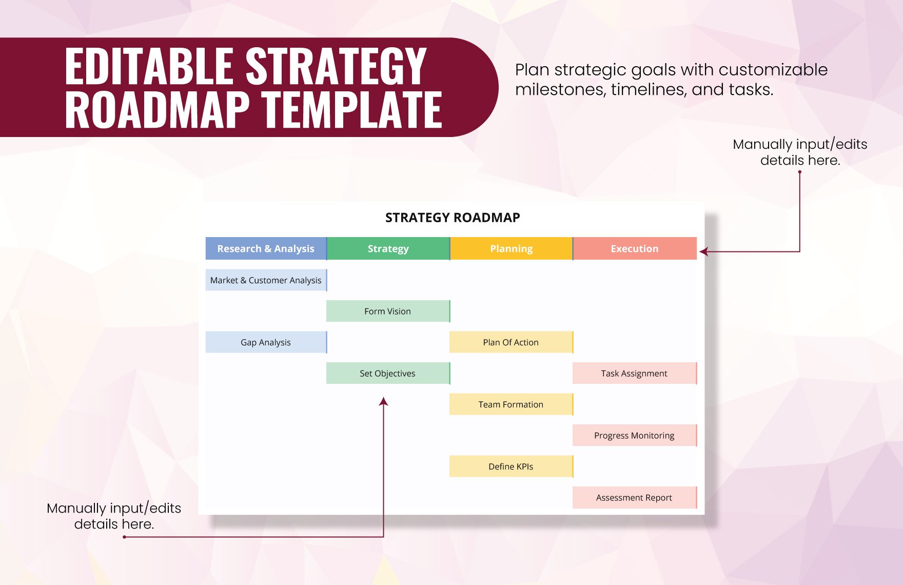 Editable Strategy Roadmap Template