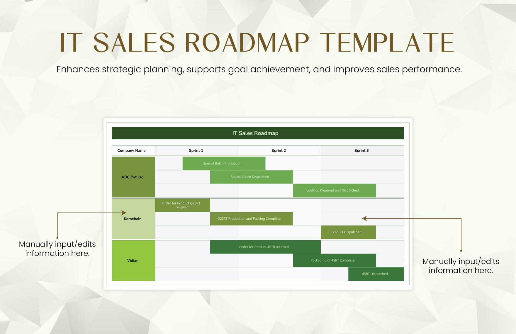 IT Sales Roadmap Template