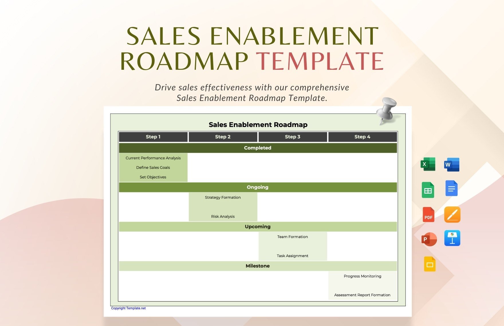 Sales Enablement Roadmap Template in Word, Google Docs, Excel, PDF, Google Sheets, Apple Pages, PowerPoint, Google Slides, Apple Keynote