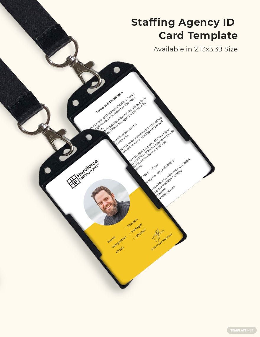 Staffing Agency ID Card Template
