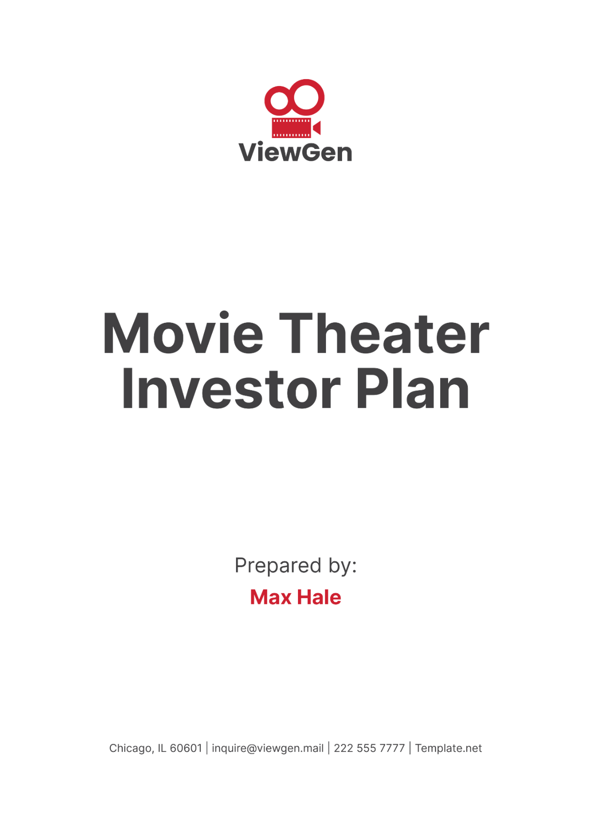 Movie Theater Investor Plan Template - Edit Online & Download