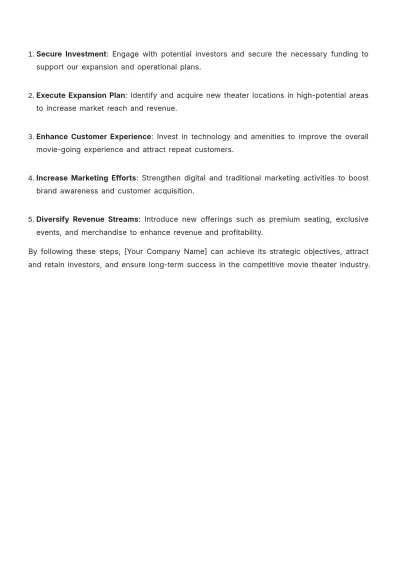 Free Movie Theater Investor Plan Template to Edit Online
