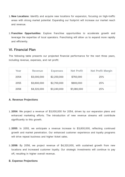 Free Movie Theater Investor Plan Template to Edit Online