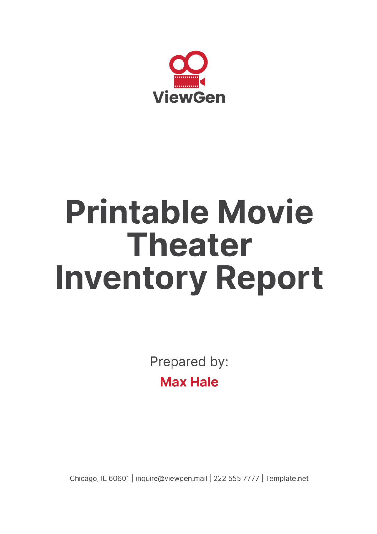 Printable Movie Theater Inventory Report Template - Edit Online & Download