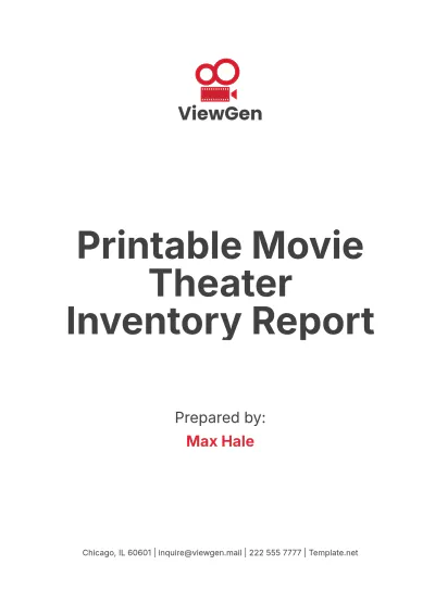 Free Printable Movie Theater Inventory Report Template to Edit Online