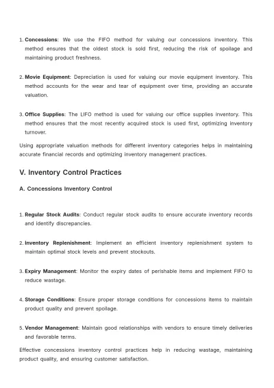 Free Printable Movie Theater Inventory Report Template to Edit Online