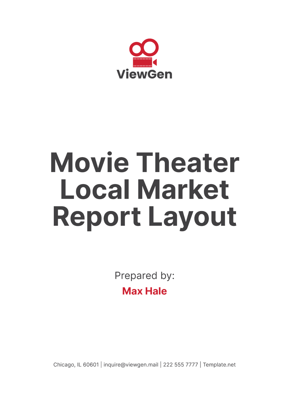 Movie Theater Local Market Report Layout Template - Edit Online & Download