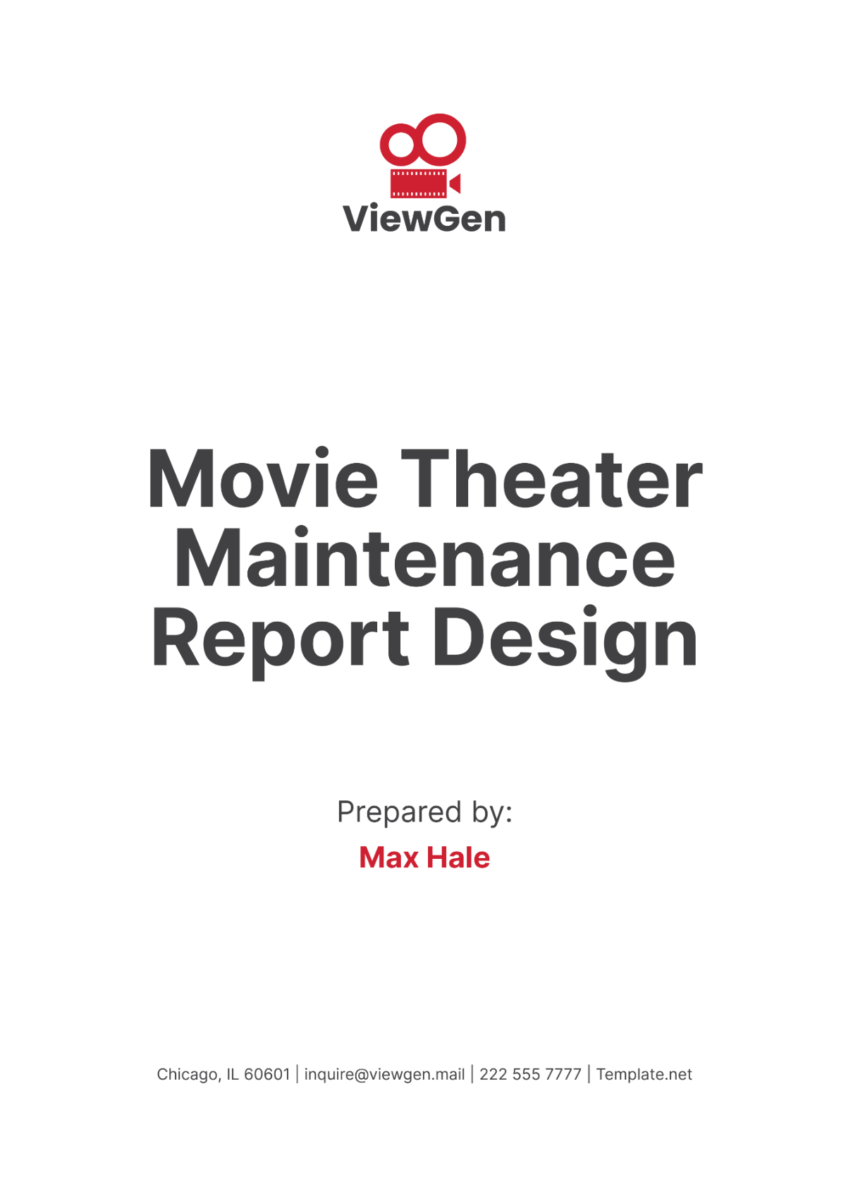 Movie Theater Maintenance Report Design Template