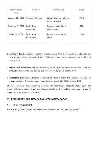 Free Movie Theater Maintenance Report Design Template to Edit Online