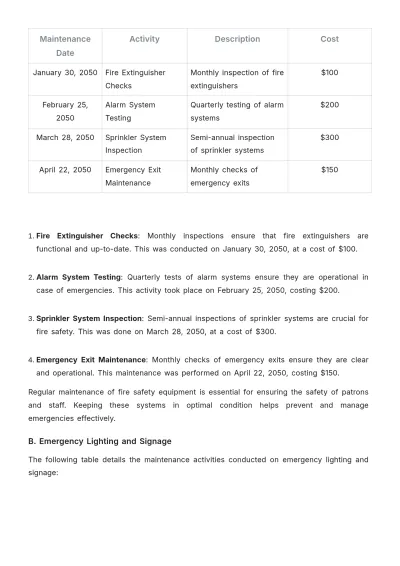 Free Movie Theater Maintenance Report Design Template to Edit Online