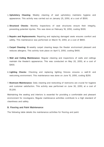 Free Movie Theater Maintenance Report Design Template to Edit Online