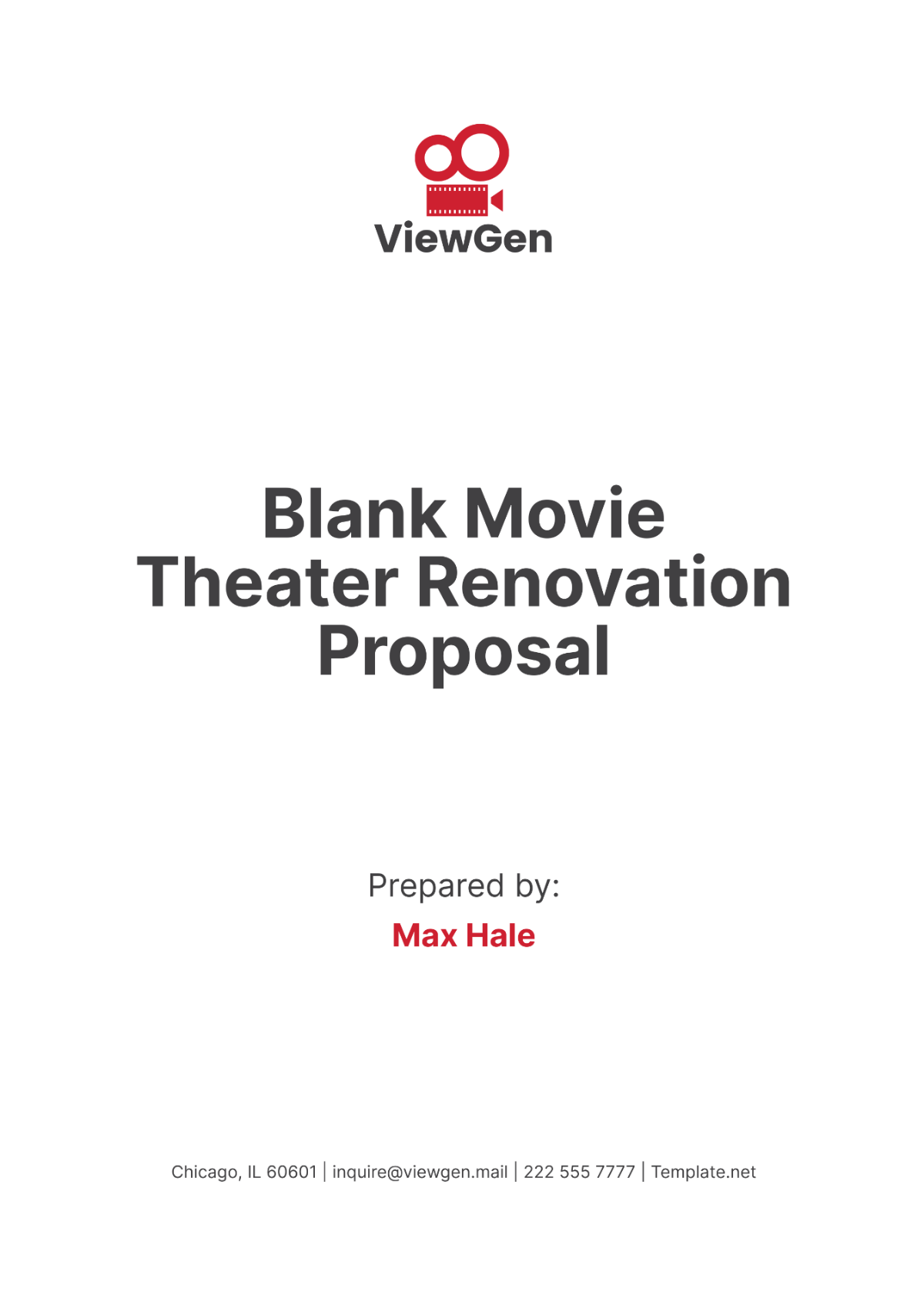 Blank Movie Theater Renovation Proposal Template - Edit Online & Download