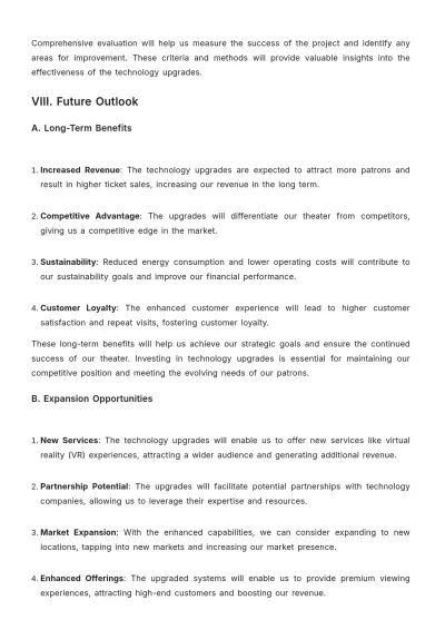 Free Printable Movie Theater Technology Upgrade Proposal Template to Edit Online